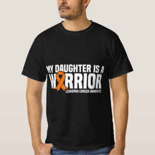 Daughter Warrior Orange Ribbon Leukemia Cancer Awa T-shirt
