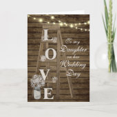 Daughter Wedding Day Rustic Ladder Card Kaart (Voorkant)