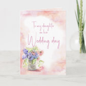 Daughter Wedding Day Waterverf Floral Kaart (Voorkant)