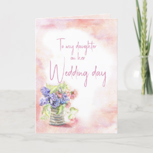 Daughter Wedding Day Waterverf Floral Kaart