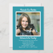 Daughter's Adoption Photo Party Invitation Kaart (Voorkant)