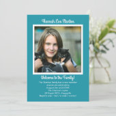 Daughter's Adoption Photo Party Invitation Kaart (Staand voorkant)