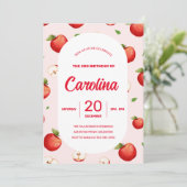 Daughter's Apple Thema 3e verjaardagsfeestje Kaart (Staand voorkant)