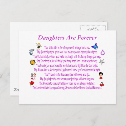 Daughters Are Forever Post Card Briefkaart (Voorkant / Achterkant)