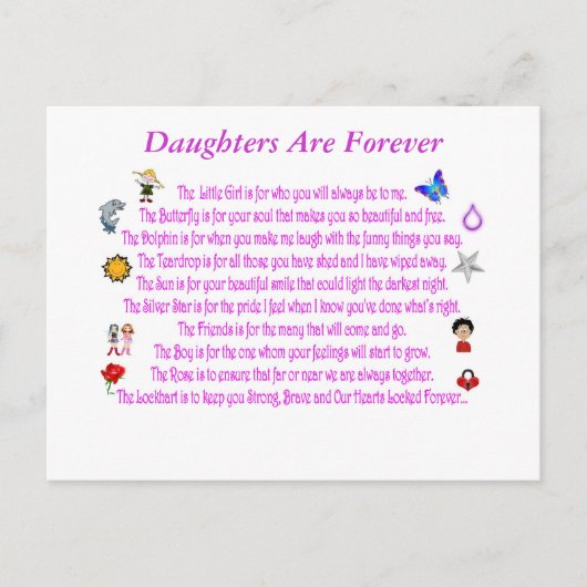 Daughters Are Forever Post Card Briefkaart (Voorkant)