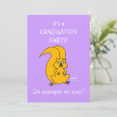 Daughters Backyard Graduation Party Funny Invites Kaart (Staand voorkant)