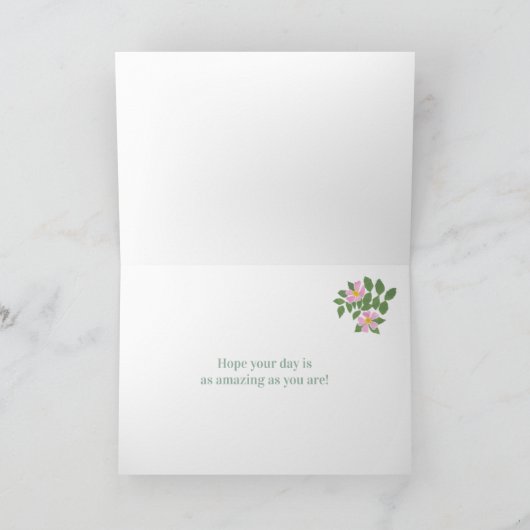 Daughter's Birthday met Dog Rozen Hearts Bunting Kaart (Binnen)