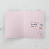 Daughter's Birthday met glitter bloemen Card Kaart (Binnen)