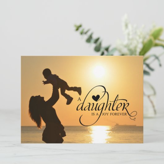 Daughter's Birthday Party Moeder Hosting Invites Kaart (Staand voorkant)