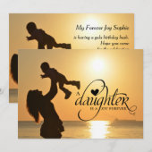 Daughter's Birthday Party Moeder Hosting Invites Kaart (Voorkant / Achterkant)