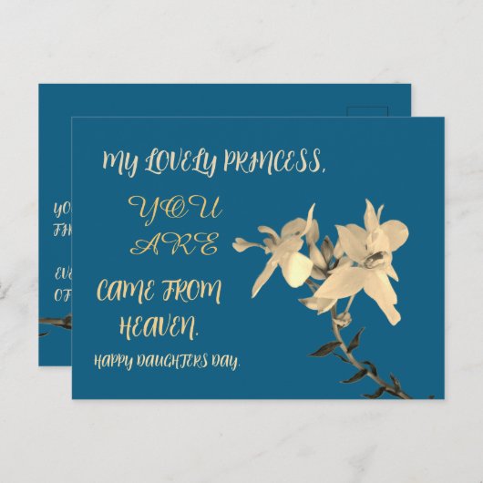 DAUGHTERS DAY BLOEMENCADEAU BRIEFKAART (Voorkant / Achterkant)