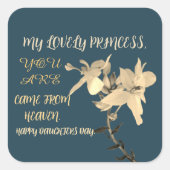 DAUGHTERS DAY BLOEMENCADEAU VIERKANTE STICKER (Voorkant)