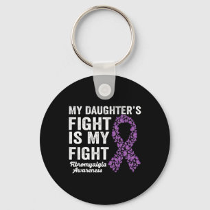 Daughters Fight is mijn gevecht Paarse fibromyalgi Sleutelhanger