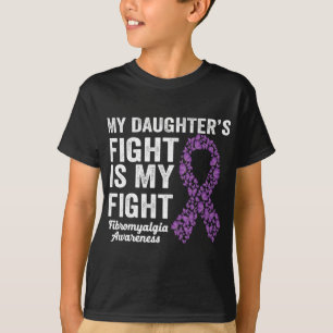 Daughters Fight is mijn gevecht Paarse fibromyalgi T-shirt