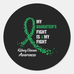 Daughter's Fight My Kidney Disease Awareness Ronde Sticker