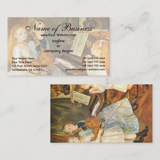 Daughters of Catulle Mendes; Pierre Auguste Renoir Visitekaartje (Voorkant / Achterkant)