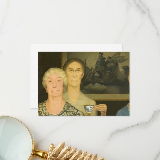 Daughters of Revolution by Grant Wood Bedankkaart (Voorkant / Achterkant in situ)