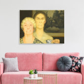 Daughters of Revolution by Grant Wood Canvas Afdruk (Insitu (Woonkamer))