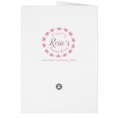 Daughter's pink & white baptism congratulations (Achterkant)