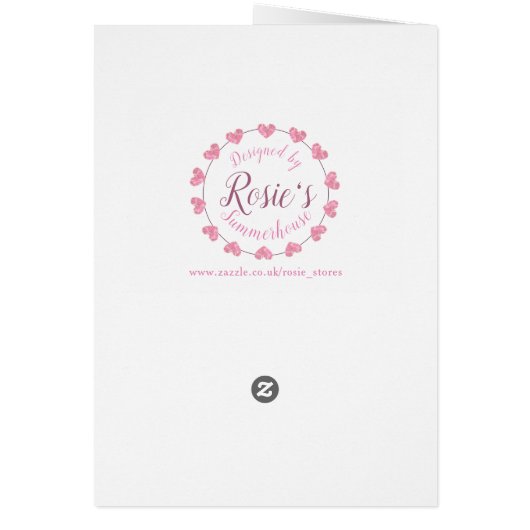 Daughter's pink & white baptism congratulations (Achterkant)