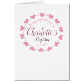Daughter's pink & white baptism congratulations (Voorkant)