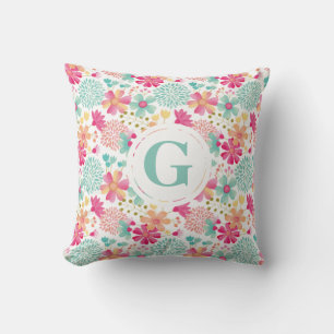 Daughters Room Persoonlijke Letter Floral Pillow Kussen