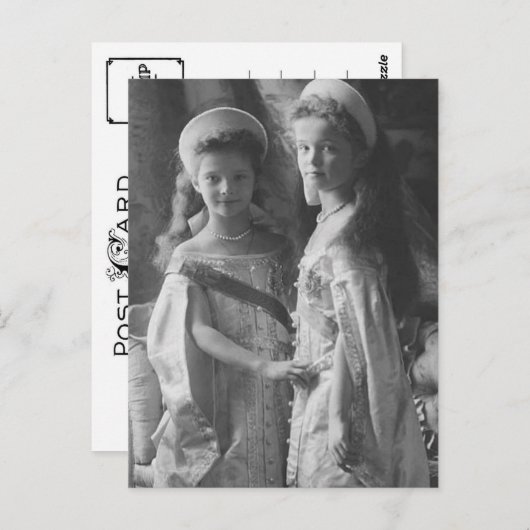 Daughters tsar of Russia, Olga en Tatiana Romanov Briefkaart (Voorkant / Achterkant)