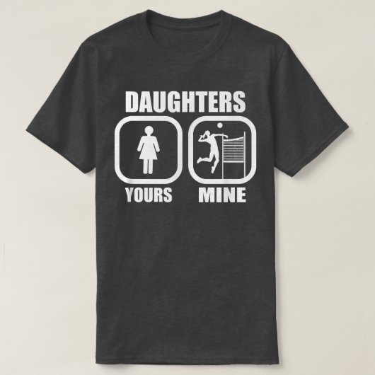 Daughters Yours, Mine - Funny Volleyball Mom Volle T-shirt (Design voorkant)