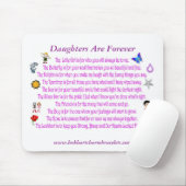 Daughters zijn altijd gedicht Mousepad Muismat (Met muis)
