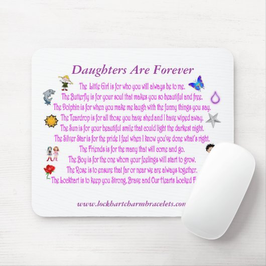 Daughters zijn altijd gedicht Mousepad Muismat (Met muis)