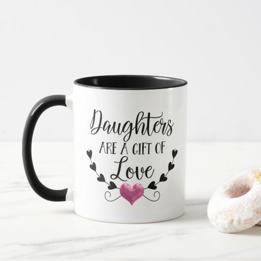 Daughters zijn een geschenk van liefdeswoorden mok (Met donut)