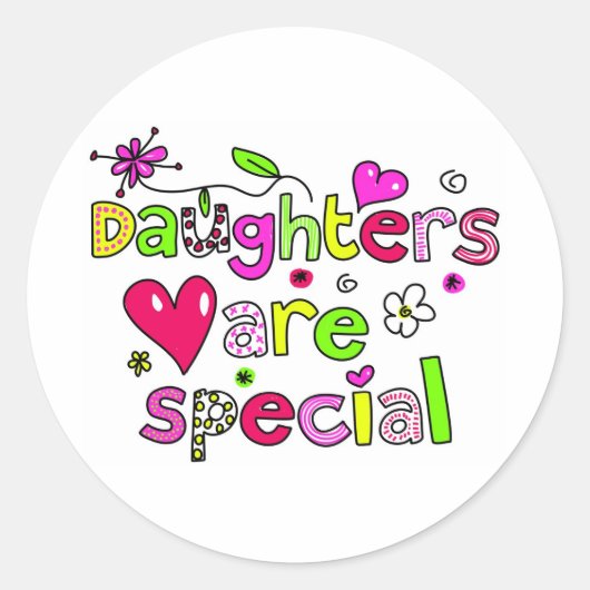 Daughters zijn speciaal ronde sticker (Voorkant)