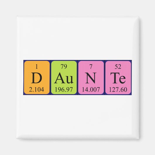 Daunte Periodieke Naam Magnet (Voorkant)