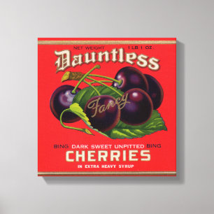 Dauntless Cherries in Heavy Syrup uit de jaren '30 Canvas Afdruk