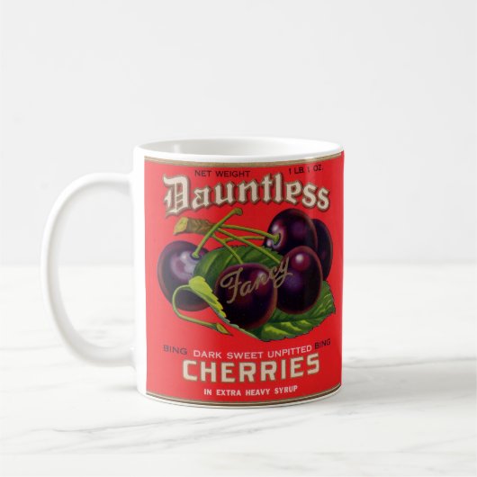 Dauntless Cherries in Heavy Syrup uit de jaren '30 Koffiemok (Links)