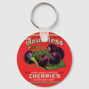 Dauntless Cherries in Heavy Syrup uit de jaren '30 Sleutelhanger