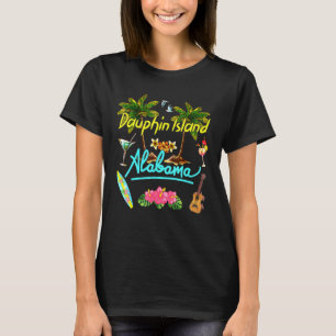 Dauphin Island Alabama Beach Zomer Palm Sun Set P T-shirt