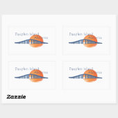 Dauphin Island Alabama bridge and sunset. Rechthoekige Sticker (Vel)