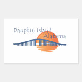 Dauphin Island Alabama bridge and sunset. Rechthoekige Sticker (Voorkant)