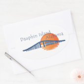 Dauphin Island, Alabama bridge en sunset Ovale Sticker (Envelop)