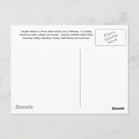 Dauphin Island, Alabama Briefkaart (Achterkant)