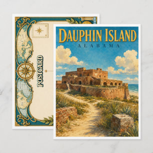 Dauphin Island Alabama Fort Gaines GeoSaga Briefkaart