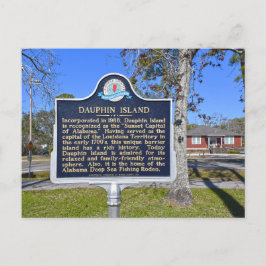 Dauphin Island, Alabama, Historic Sign Briefkaart