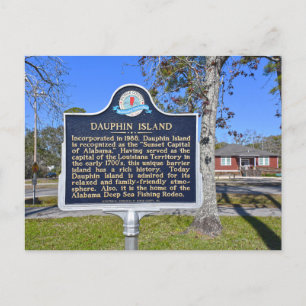 Dauphin Island, Alabama, Historic Sign Briefkaart