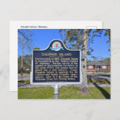 Dauphin Island, Alabama, Historic Sign Briefkaart (Voorkant / Achterkant)