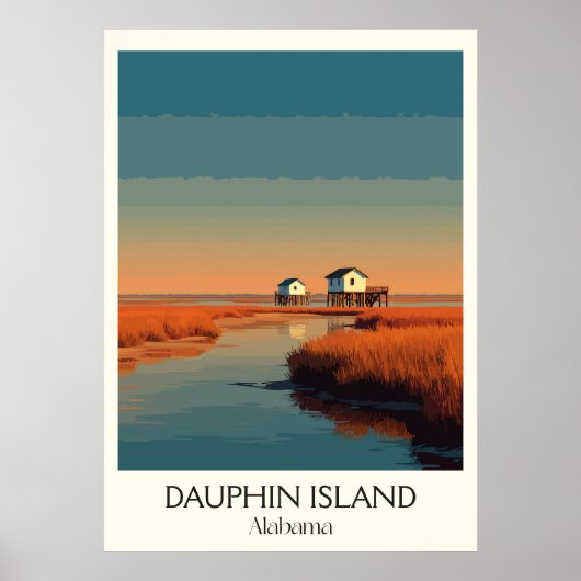 Dauphin Island Alabama Kustpier Poster (Voorkant)