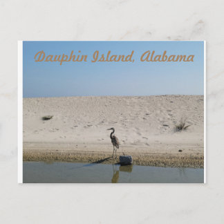 Dauphin Island, Alabama met Blue Heron Briefkaart