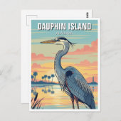 Dauphin Island Alabama Travel Briefkaart (Voorkant / Achterkant)