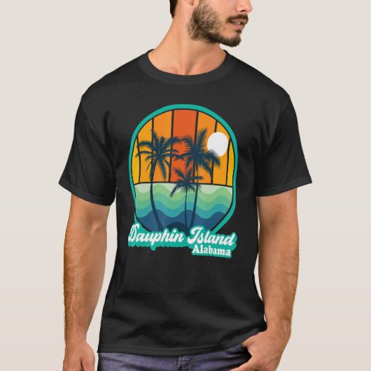  Dauphin Island Alabama Zomer 90s Beach Zo T-shirt (Voorkant)