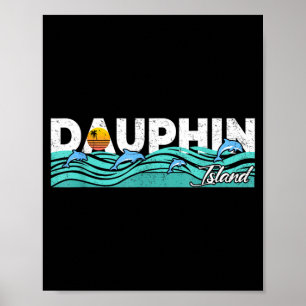 Dauphin Island Alabama Zomer Vakantie Vintage Poster